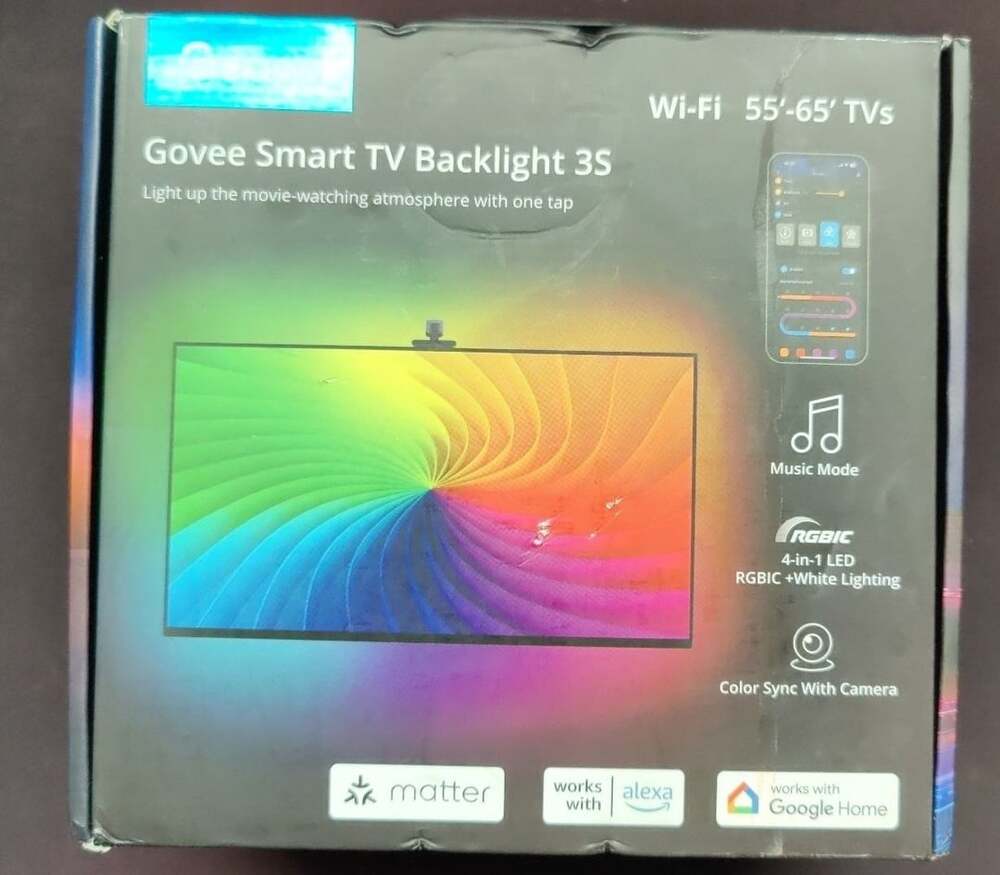 Govee Smart TV Backlight 3S for 55-65 inch TVs, RGBIC Wi-Fi LED Lights w/ Camera